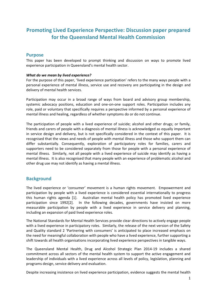 Thumbnail of Promoting lived experience perspective