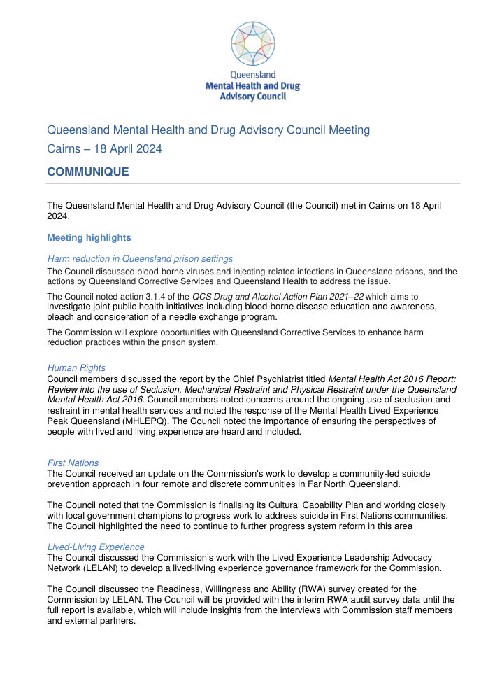 Thumbnail of Council communique April 2024