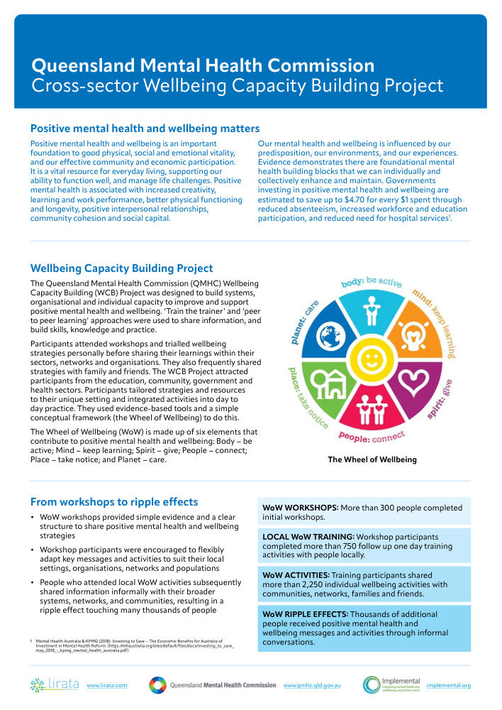 Thumbnail of Wellbeing capacity building project: Summary
