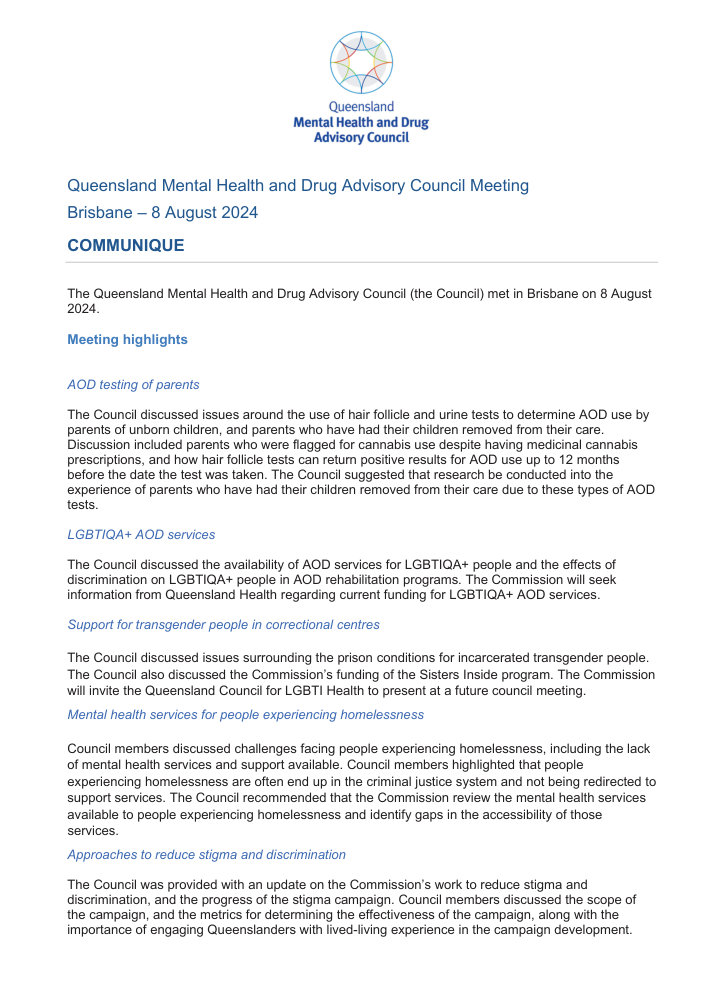 Thumbnail of Council communique August 2024