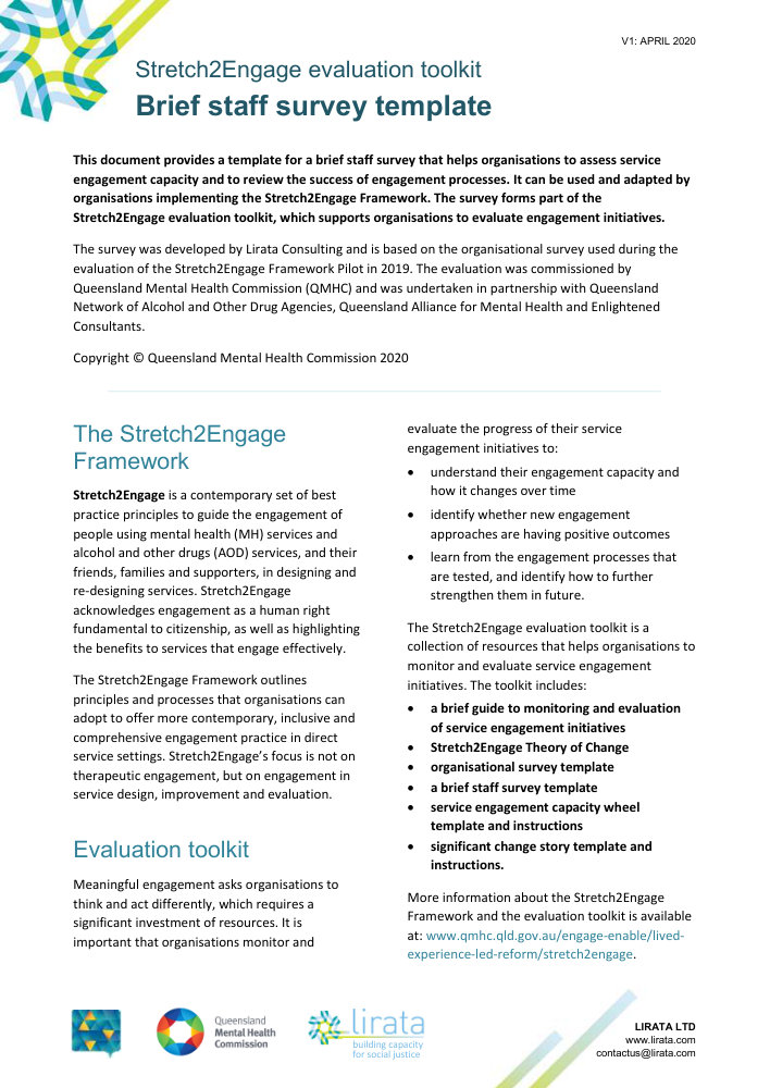 Thumbnail of Stretch2Engage: staff survey template